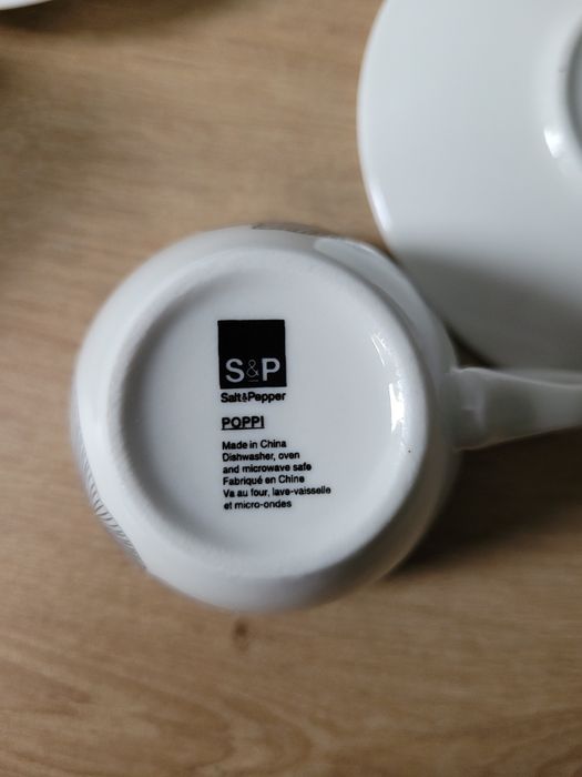 Komplet 4 filiżanek Salt & Pepper Poppi set Zalando Lounge espresso