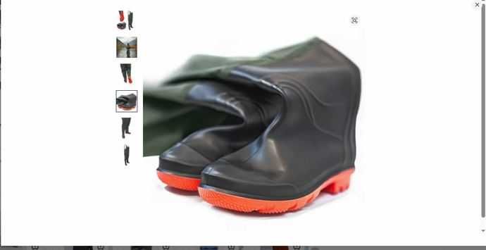 Waders de pesca em borracha
