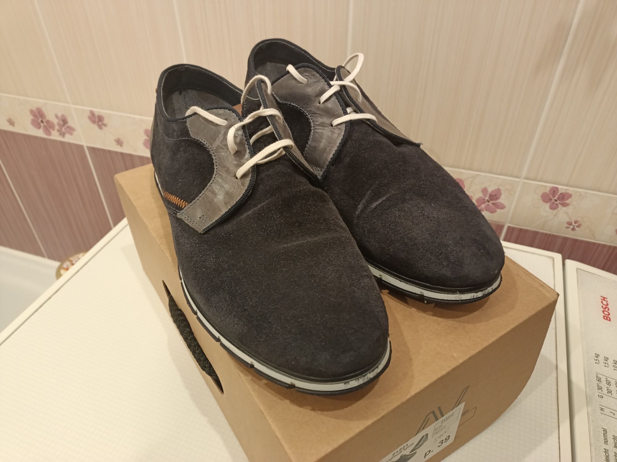 Модні замшеві туфлі 43 р , мокасини AM shoe