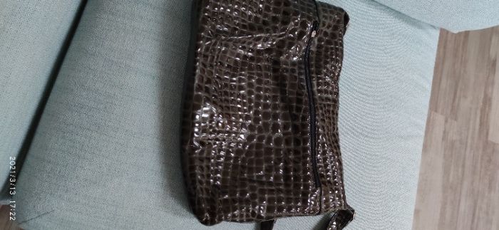 Torebka skóra naturalna, VERSO. Listonoszka grafit, czarny