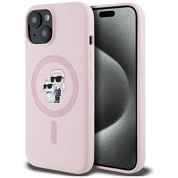 Etui Karl Lagerfeld Silicone Karl&Choupette MagSafe na iPhone 15 Plus
