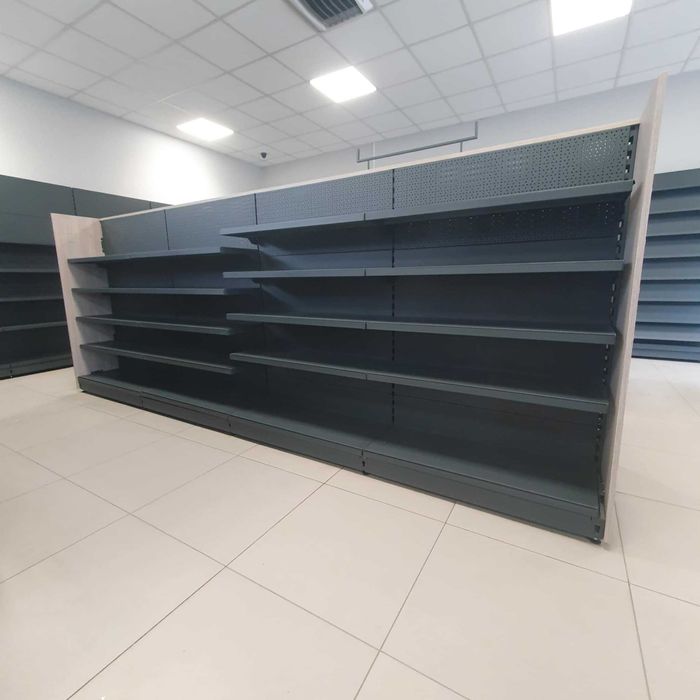 Gondola sklepowa - regały sklepowe antracyt, sklep papierniczy