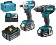 Makita 18V DLX2339JX1 wkrętarka DDF482 + zakrętarka DTD156 3x5,0Ah