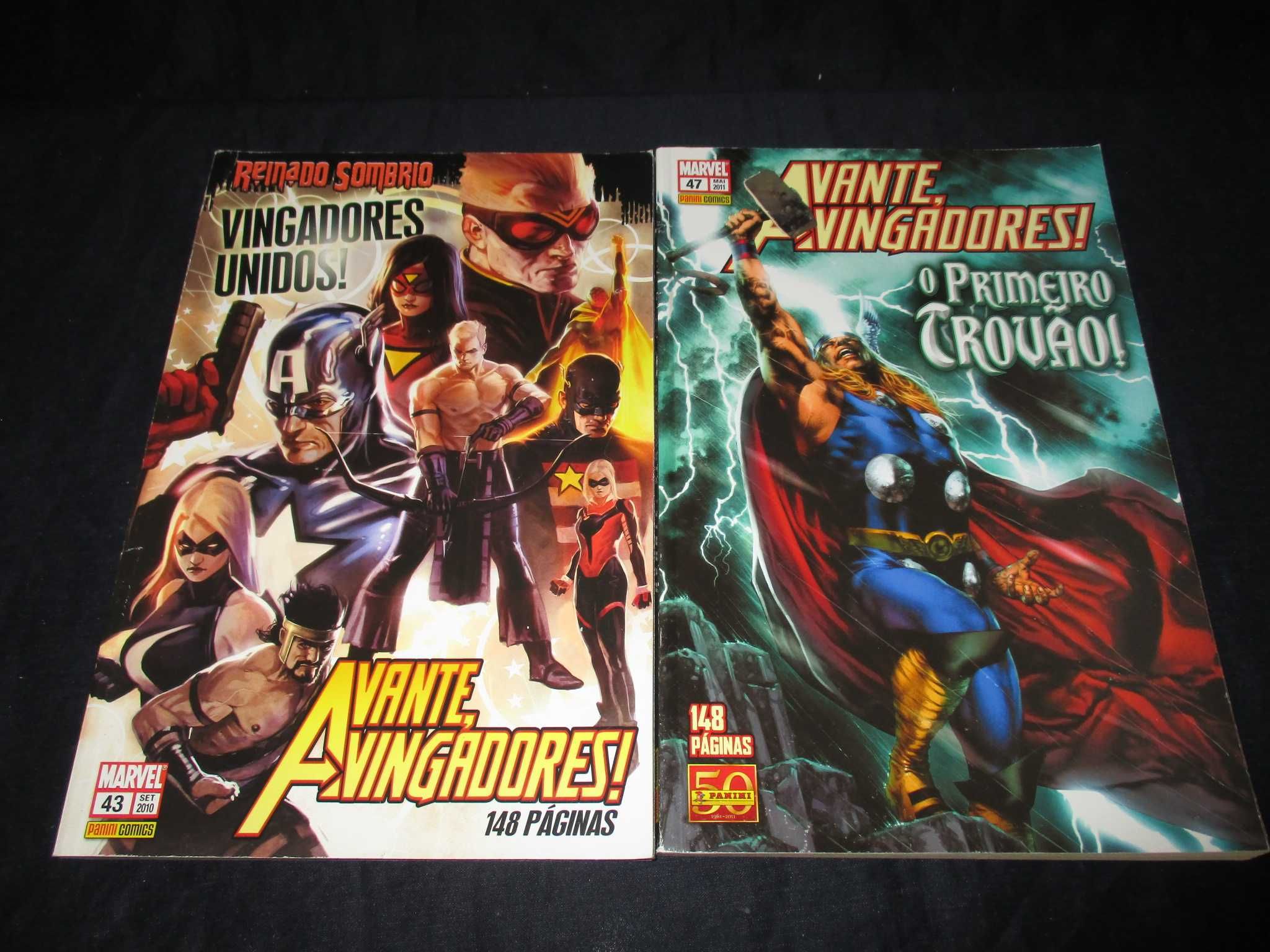 Livro BD Avante Vingadores 1ª série 43 e 47 Marvel Panini Comics