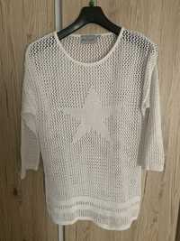 Biały ażurowy sweterek r: L/ XL