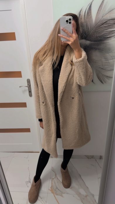 Płaszcz Teddy beżowy