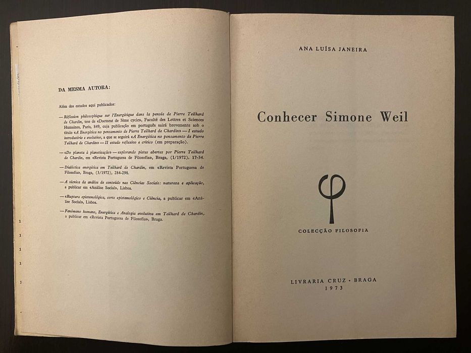 Ana Luisa Janeira - Conhecer Simone Weil