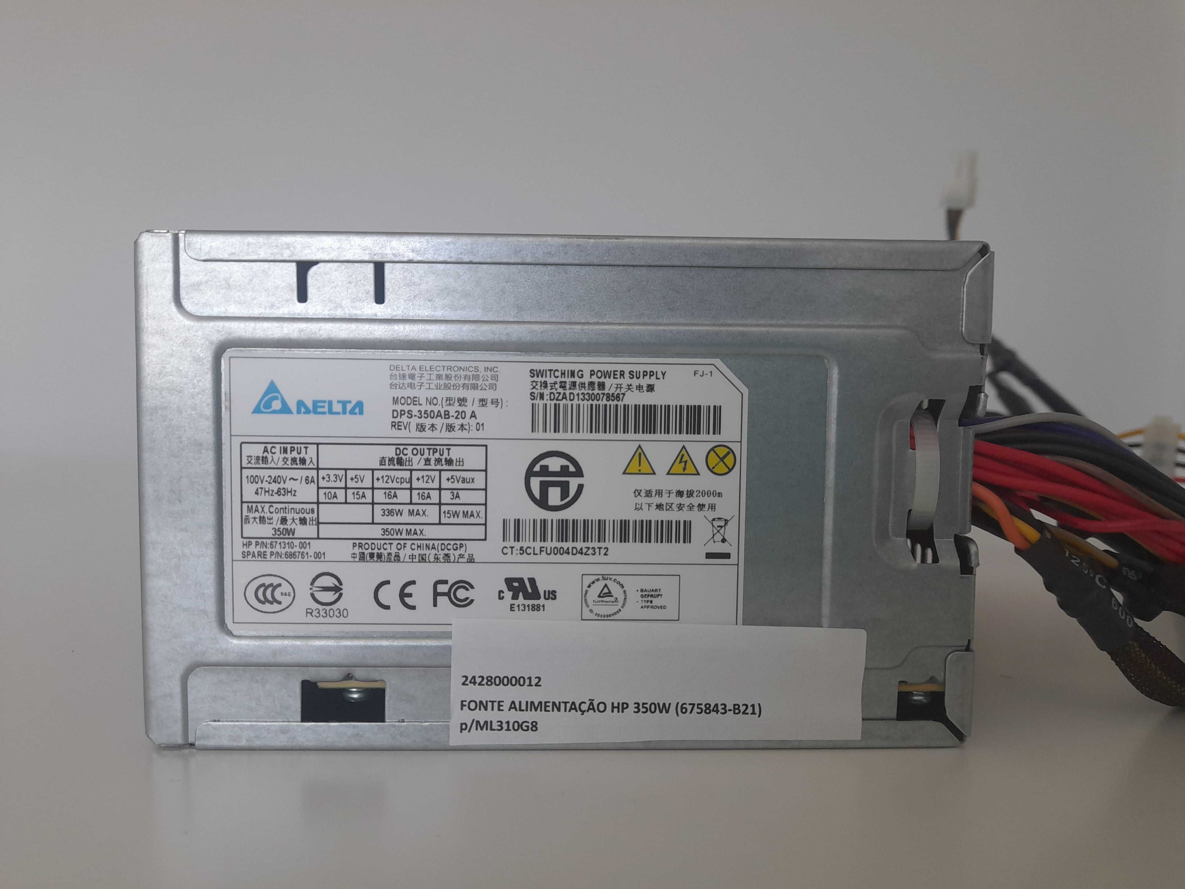Fonte de Alimentação HP 350W p/ML310G8