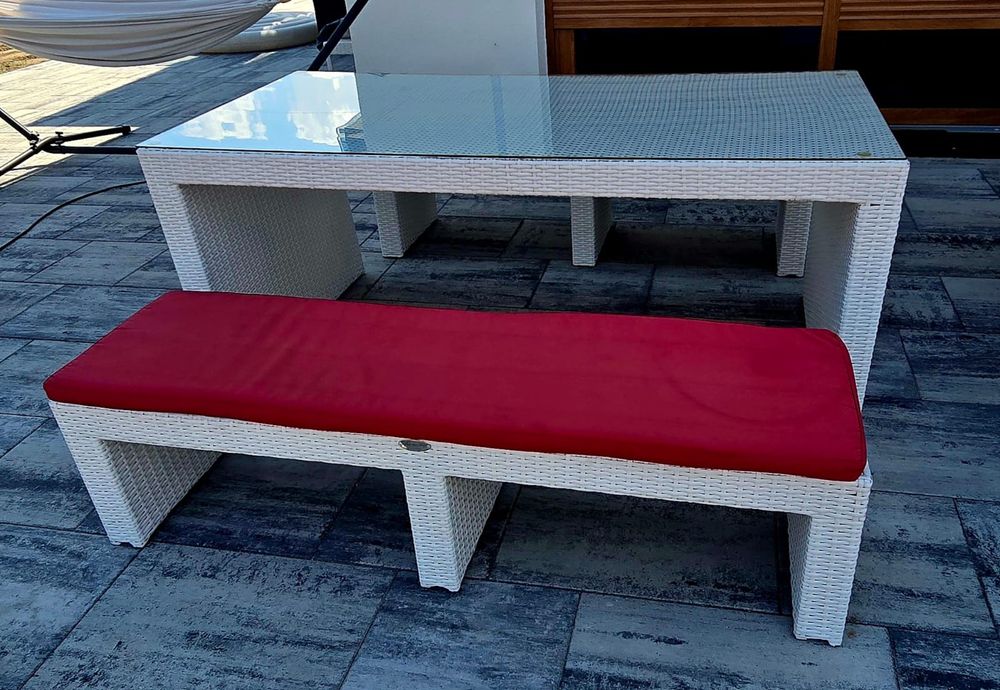 Zestaw mebli ogrodowych, rattanowych