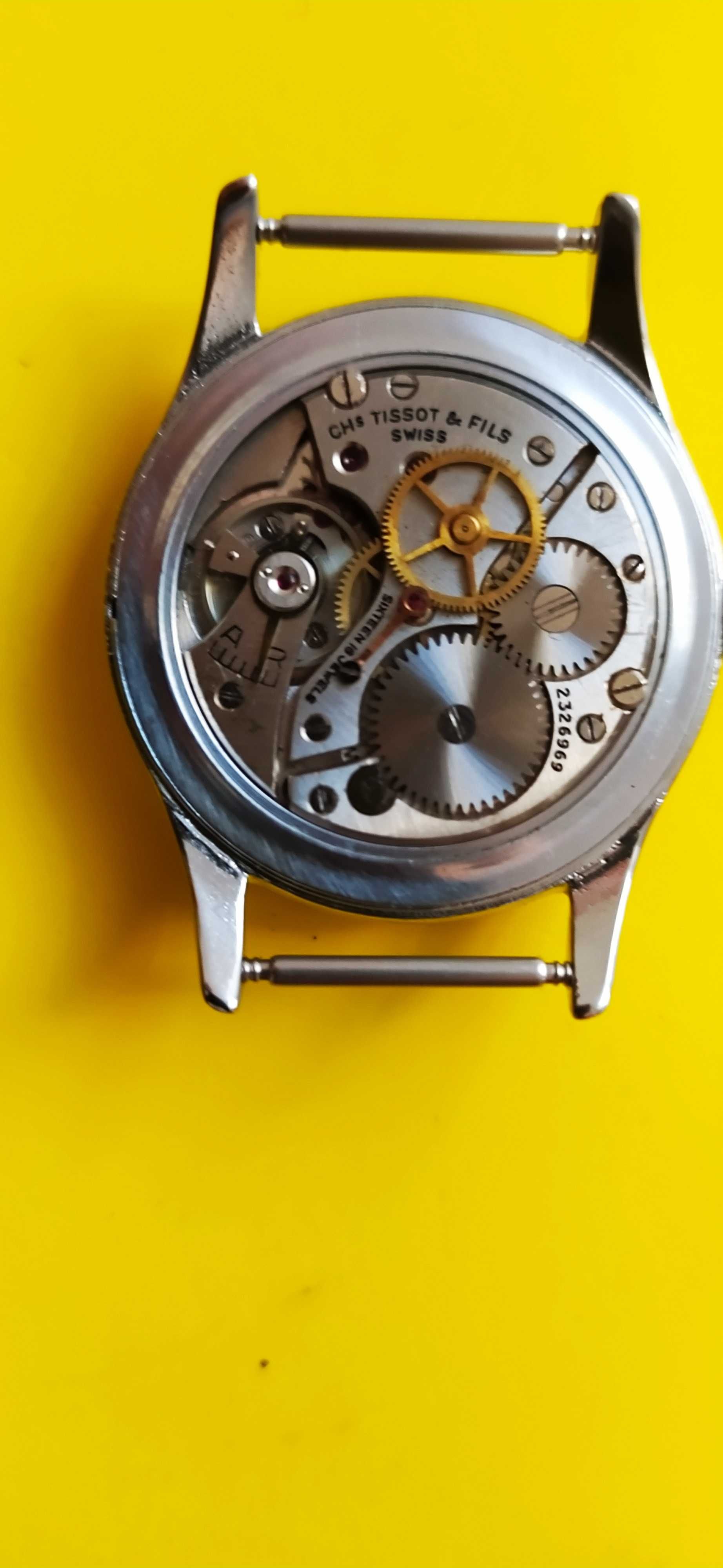Duży Tissot cal.27B-21 w obecnie chromowanej kopercie 35 mm średnicy