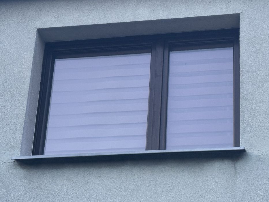 Okno duże,  biało brązowe