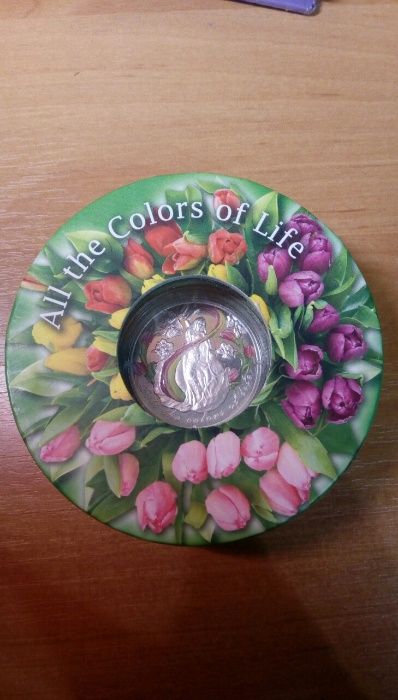 Серебряная монета "All the Colors of Life" PROOF Подарок на 8 марта