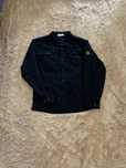 Чёрная плотная рубашка stone island с патчем стон исланд