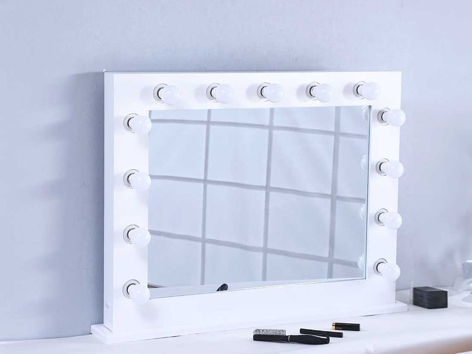 Lustro do Makijażu 80x100 cm z Oświetleniem LED - Żarówki w Zestawie