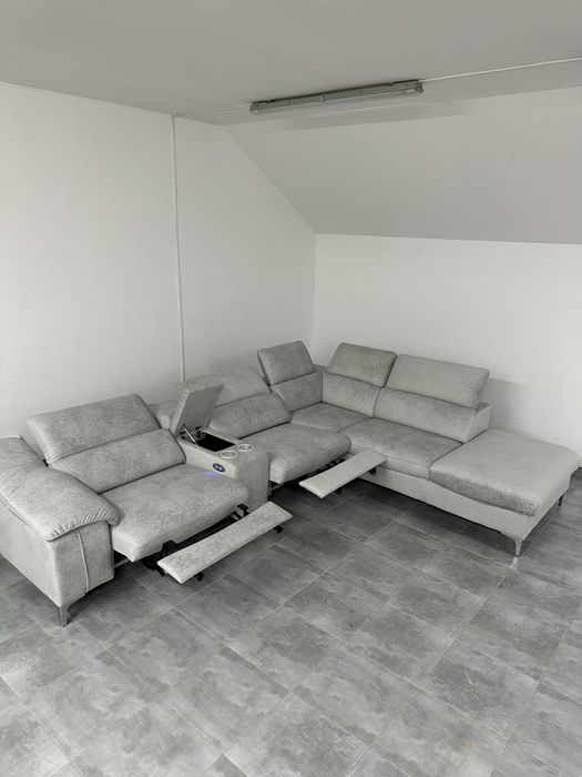 шкіряний кутовий диван, шкіряні меблі, куток розкладний