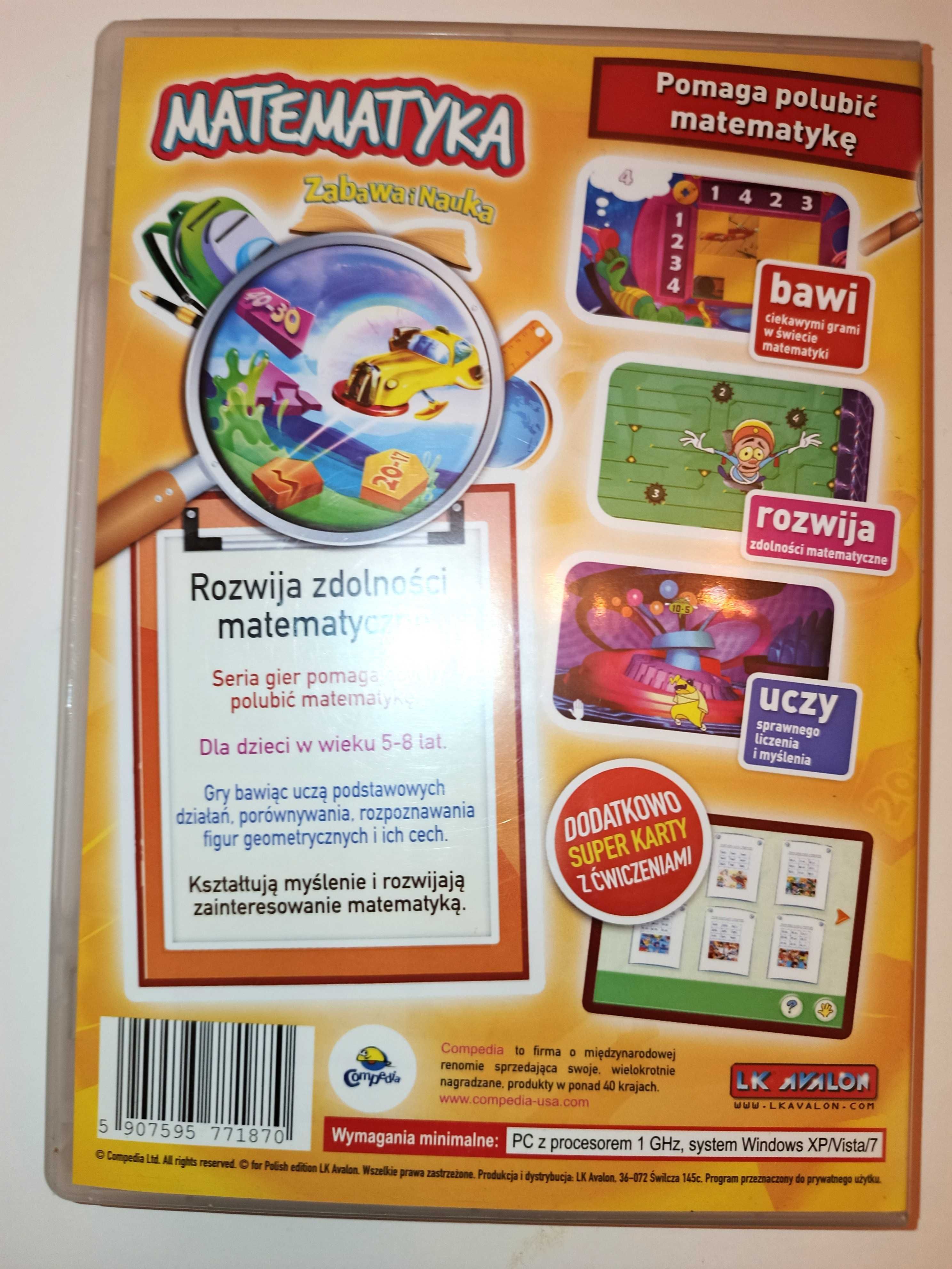 CD ROM z serii Zabawa i nauka dla dzieci z  matematyki dla 5-8