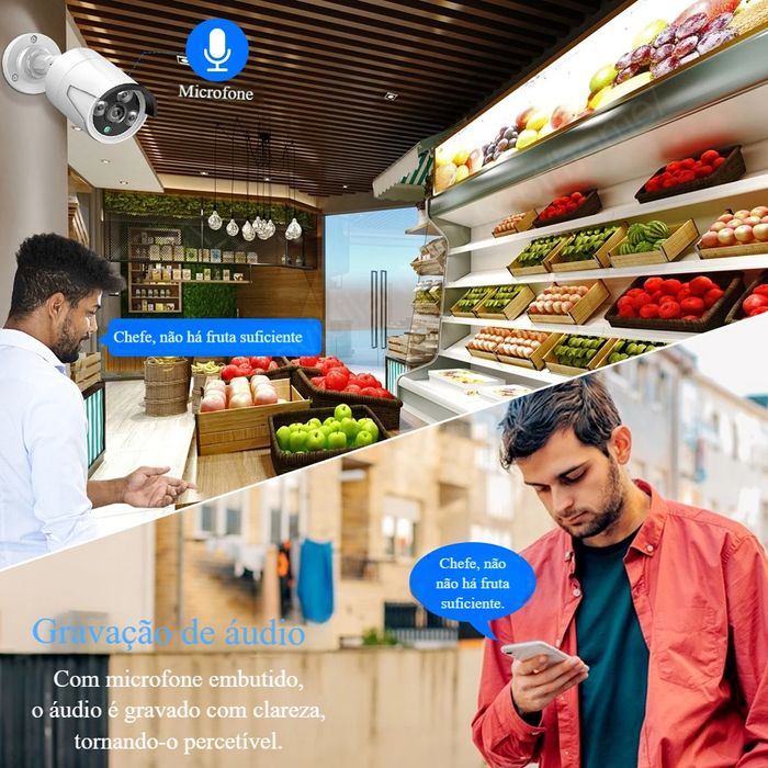 KIT / Sistema Vídeo Vigilância‼️ NVR‼️ 8 Câmaras PoE ‼️ 5 MegaPíxeis