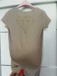 Piekna bluzka T shirt bezowa zloty diament jak Just Unique Uni :)