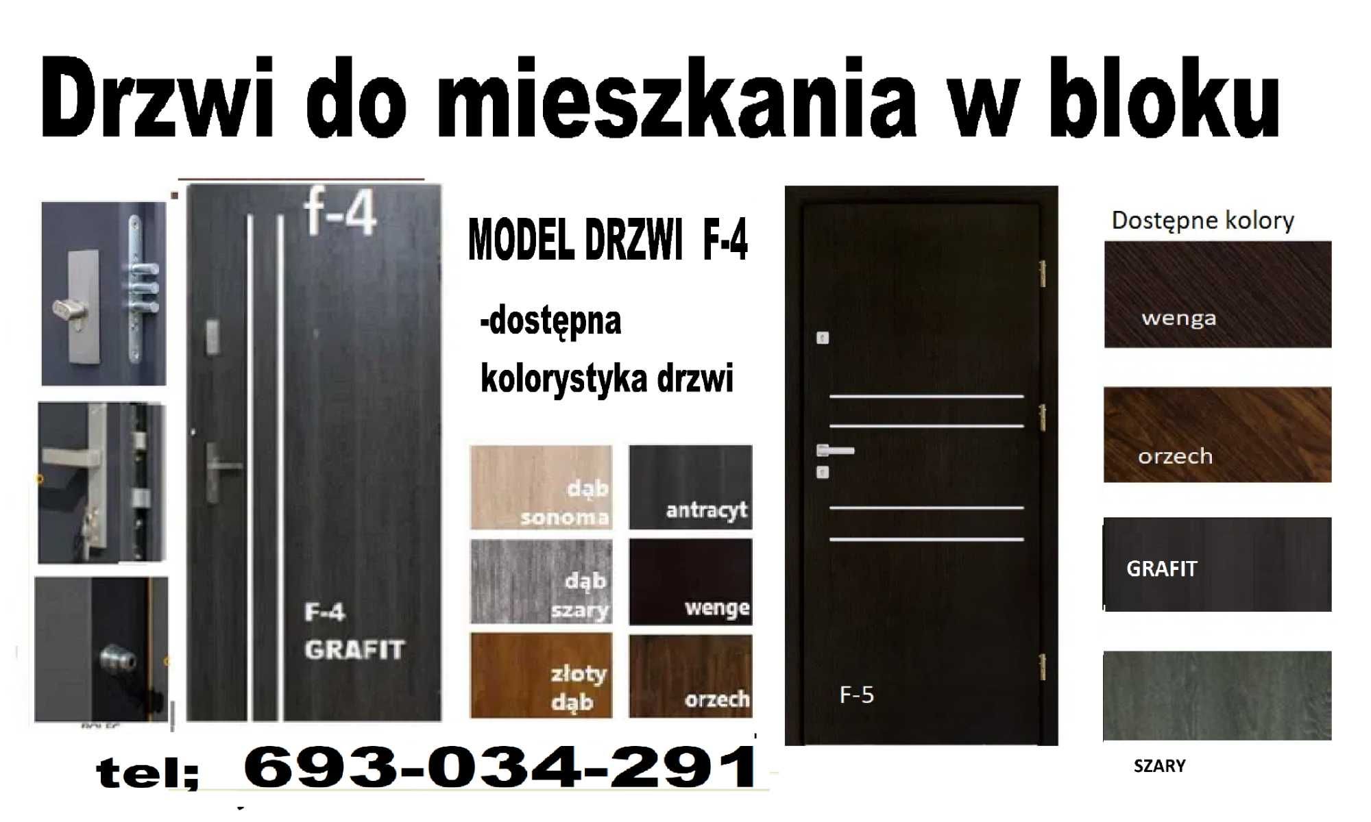 Drzwi do mieszkania WEJŚCIOWE, zewnętrzne z MONTAŻEM, antywłamaniowe