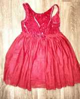 нарядное красное платье сарафан h&m рост 110 cм