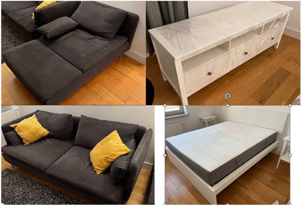 Komplet używanych mebli IKEA w bardzo dobrym stanie do mieszkania