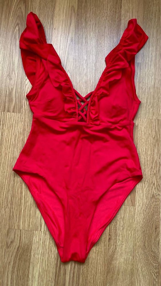 Суцільний купальник жіночий h&m червоний