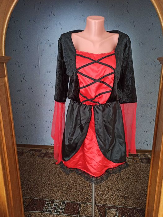 карнавальний маскарадний костюм 10-12 років чортівка для дівчинки