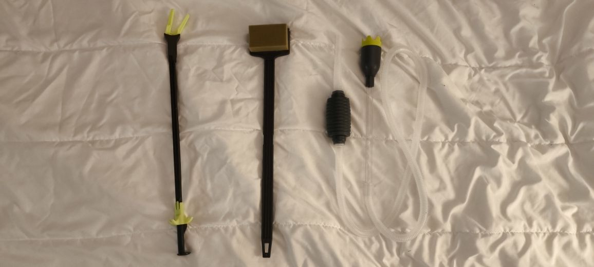 Kit limpeza e manutenção para aquário.