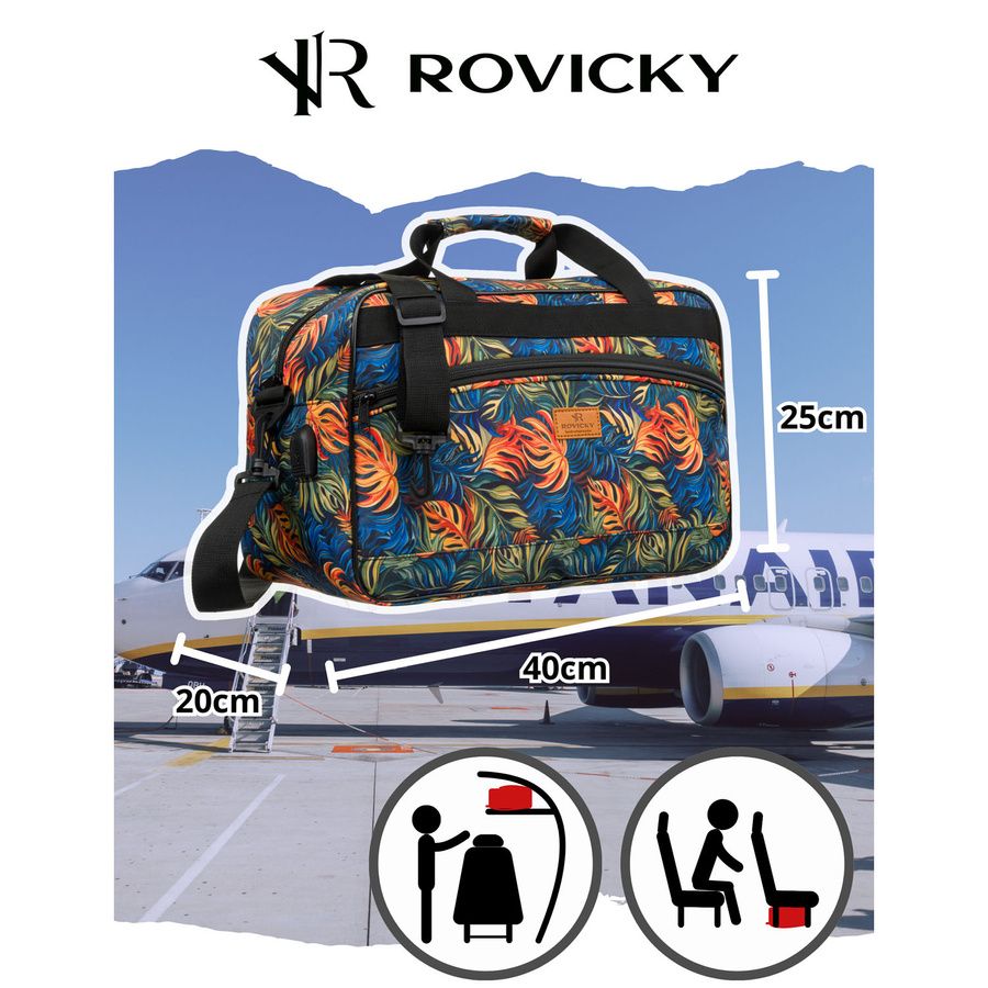 wielokolorowa, lekka torba podróżna z wytrzymałego poliestru - rovicky