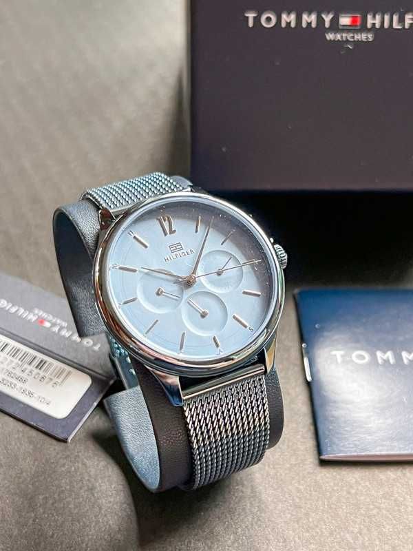 Nowy zegarek damski Tommy Hilfiger metaliczny niebieski