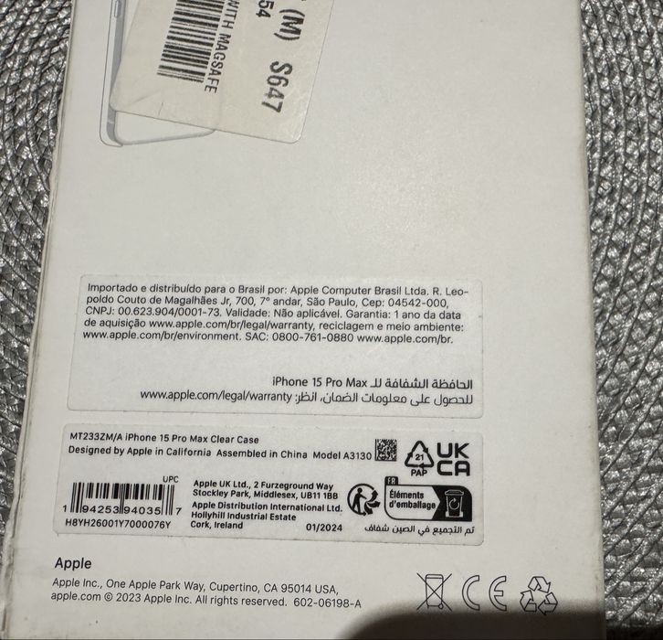 Apple clear case, etui iphone 15 pro max