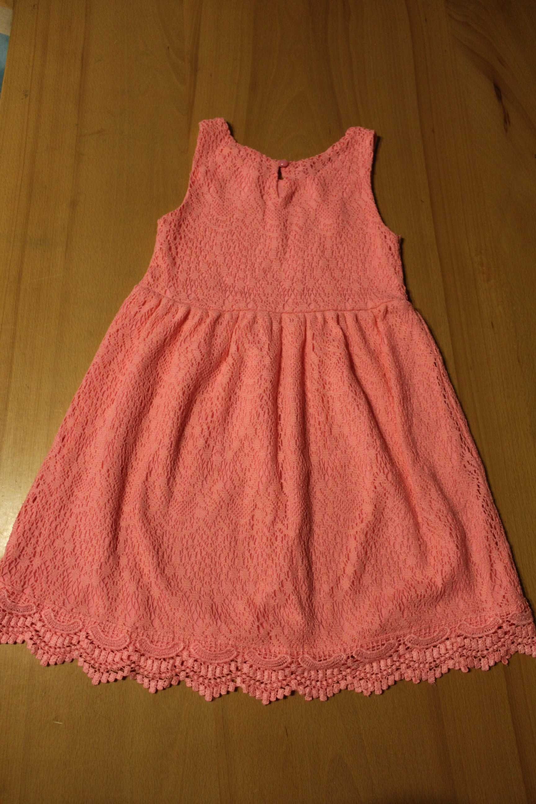 (154) Sukienka r. 110 HM ażurowa H&M haftowana koronkowa