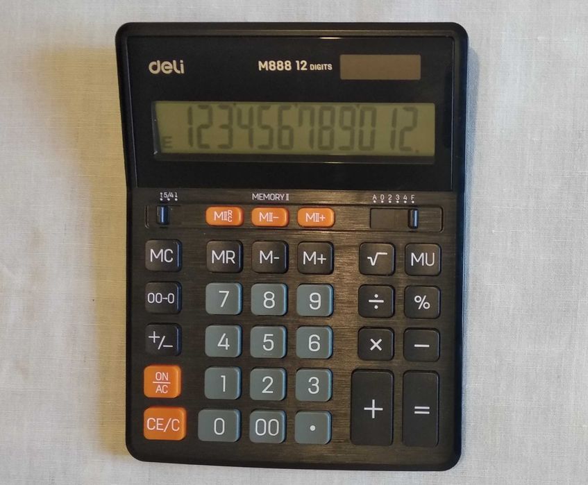 Калькулятор Deli M888, 12-ти разрядный. Отличное состояние