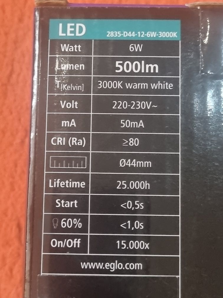 Wbudowane reflektory LED Eglo, 3szt  po 6W