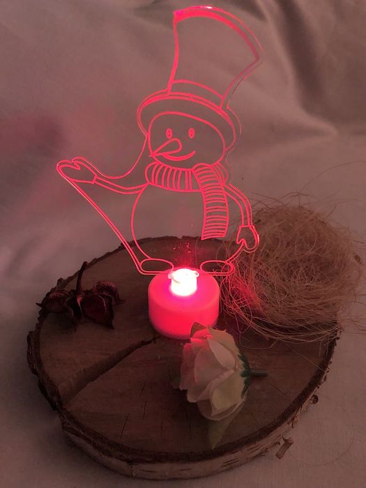 Mini Lampka LED świąteczna/migająca, Bałwanek