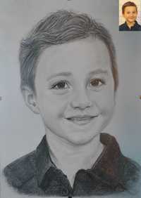 Portret dziecka ołówkiem, A3.