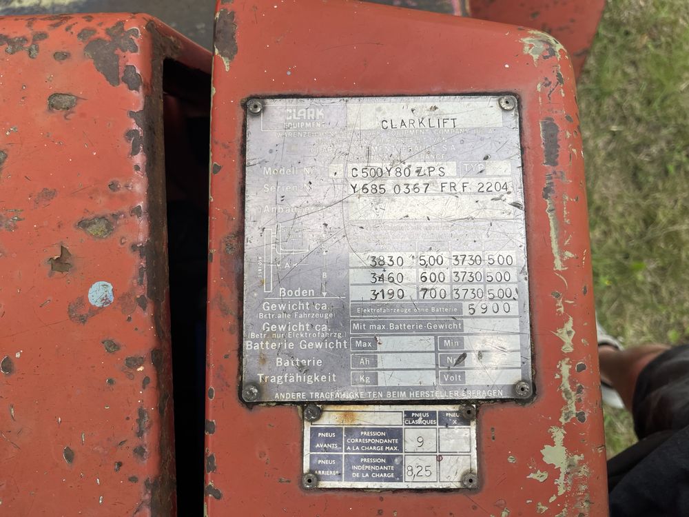 Widlak Clark C500Y80, wózek widłowy, 6t