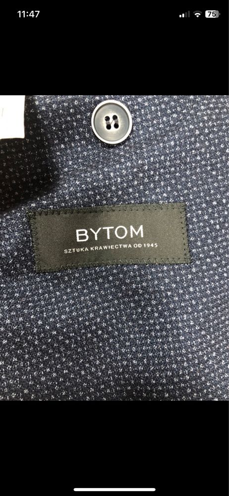 Elegancka Granatowa Marynarka Wzorzysta | Bytom | Rozmiar 50