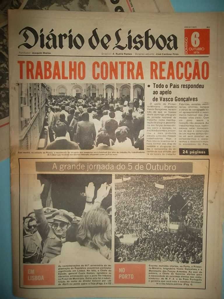 9 Jornais relativos ao 5 de OUTUBRO de 1974