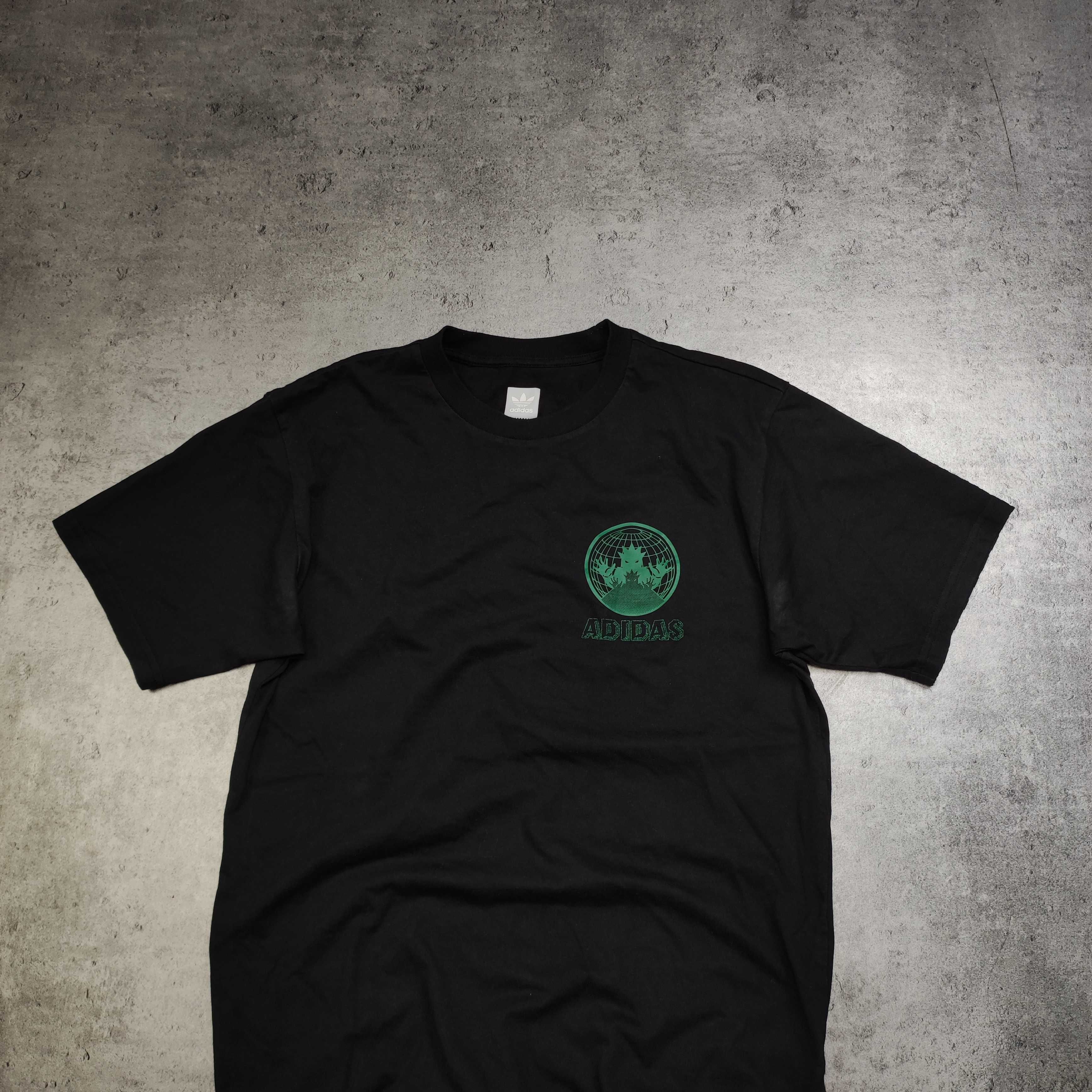 MĘSKA Koszulka Adidas Czarna Duże Logo Plecy Streetwear Nadruk Bronx