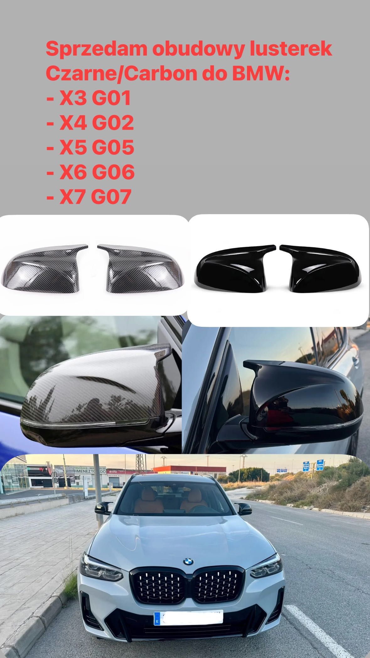 Obudowy Lusterek Lusterka Czarny Carbon BMW Wszystkie Modele M PAK FV