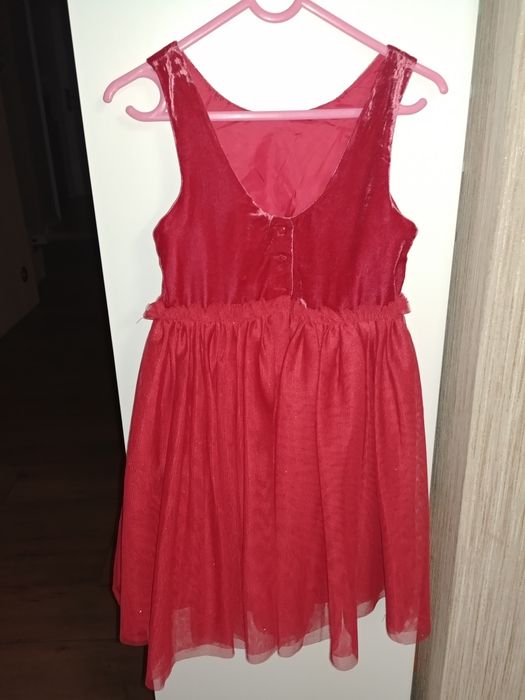 Sukienka czerwona brokatowa h&m 122
