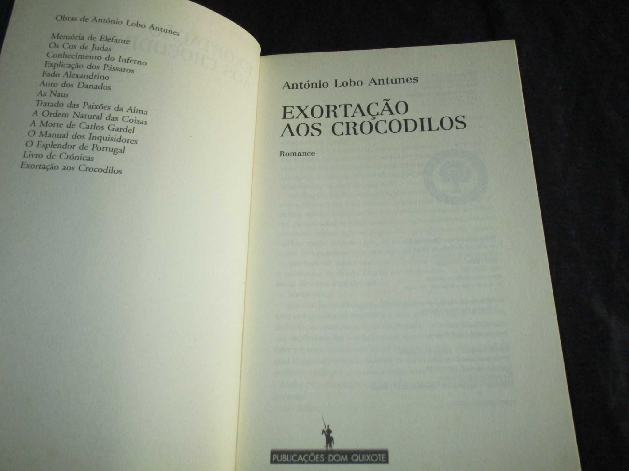 Livro Exortação aos Crocodilos António Lobo Antunes 1ª edição