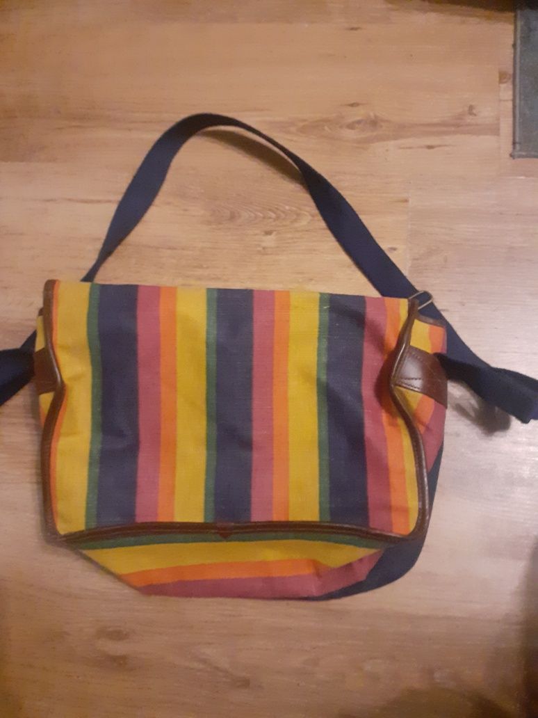 Torebka tęczowa juta jaeger boho hippi tanio nowa