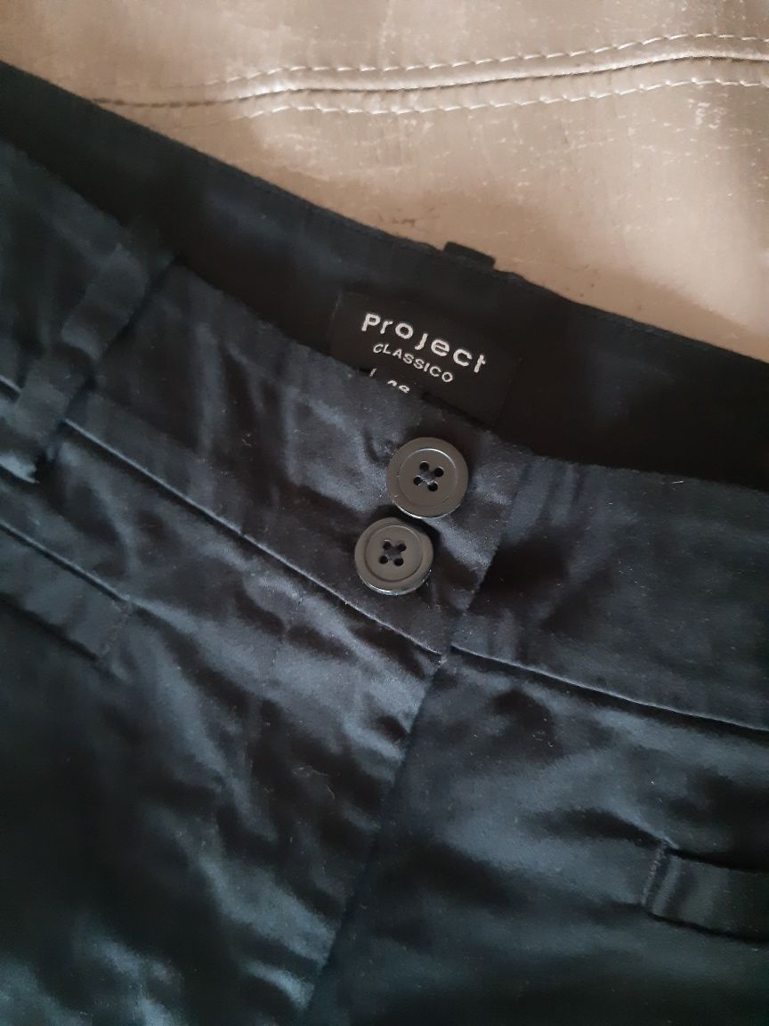 Project Classico zgrabne spodnie elastic cotton elegant black r 48/XXL