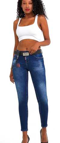 Włoskie damskie jeansy PUCCIHINO rurki ICON dżety skinny 26 Xs/S
