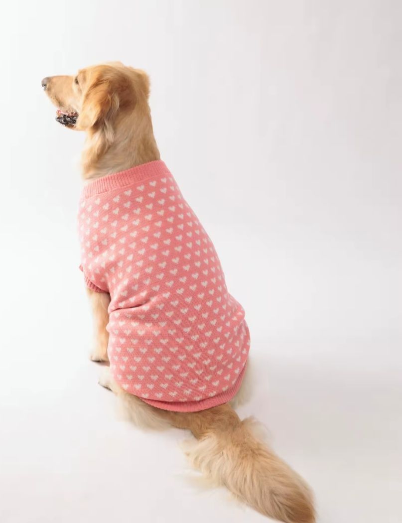 Camisola para cao - cor de rosa com corações