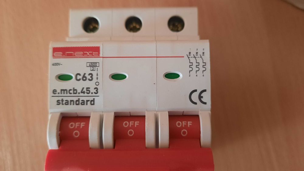 Автом вимикач E.NEXT e.mcb.stand.45.3.C63, 3р, С63А, 3 кА s002037