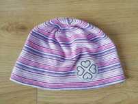 Czapka wiosna - jesień paseczki róż fiolet 50
