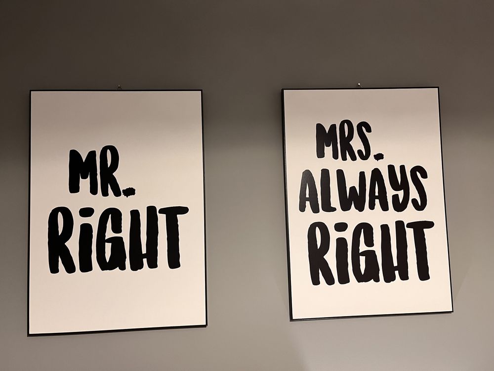 Obrazy „Mr Right” oraz „Mrs always Right”